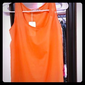 Orange Chiffon, Liva Girl sleeveless tank top, XS